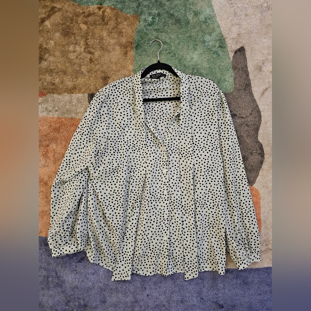 Eloquii Plus Size Polka Dot Shirt